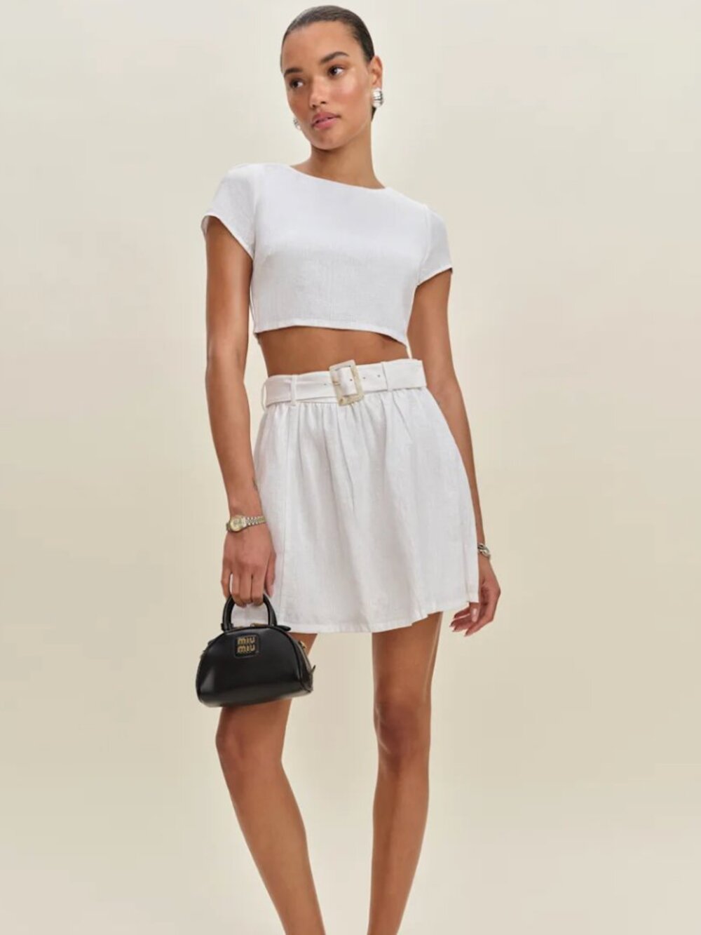 Reformation Niki Belted Linen Two Piece